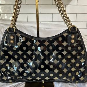 Eric Javits Black and Gold Shoulder Bag